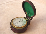 19th century combine pocket barometer & altimeter with compass.